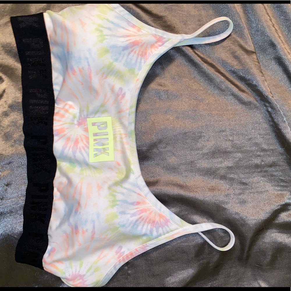 Pink sports bra
